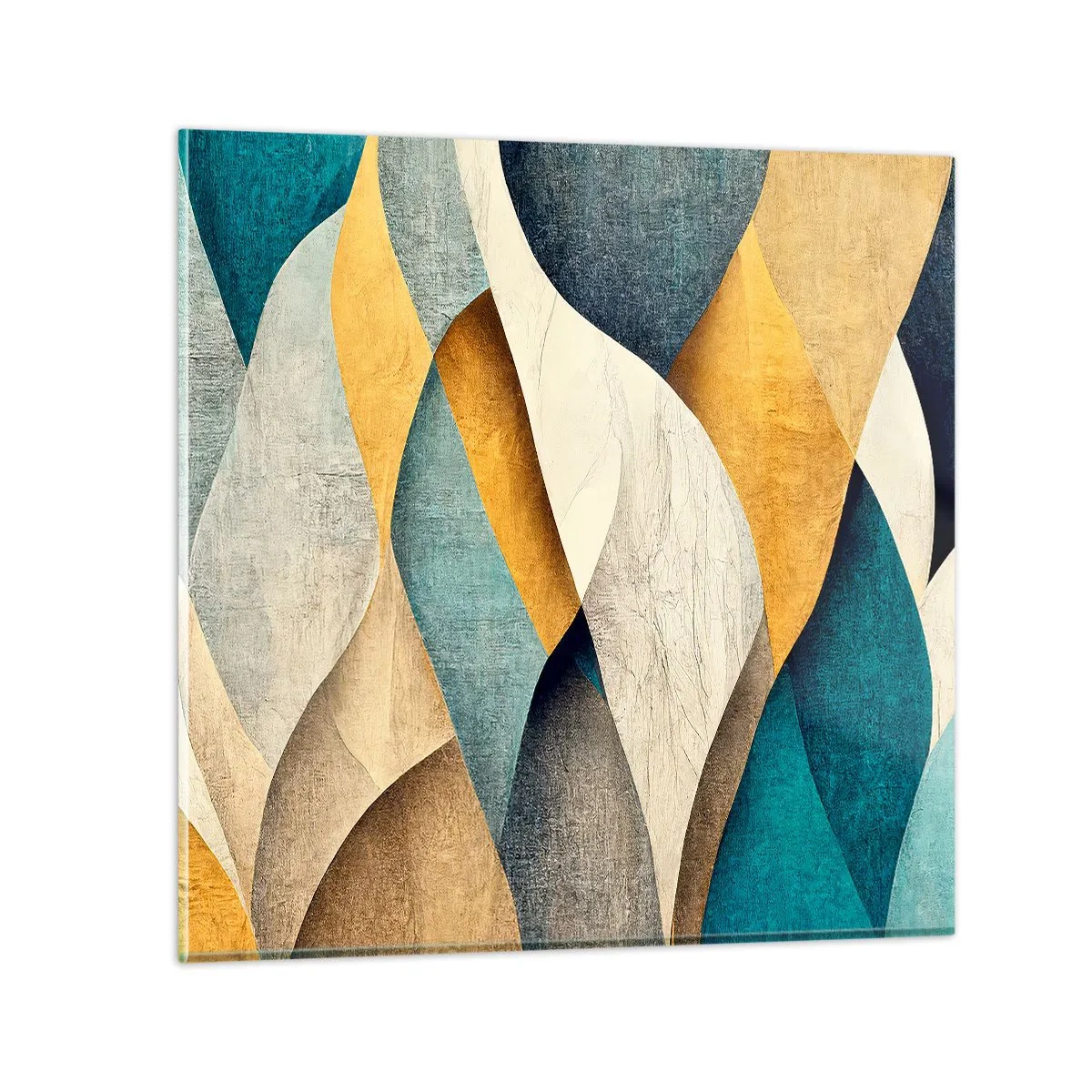 Glastavla - Bild på glas - Rytm och vågrörelse - 40x40 cm