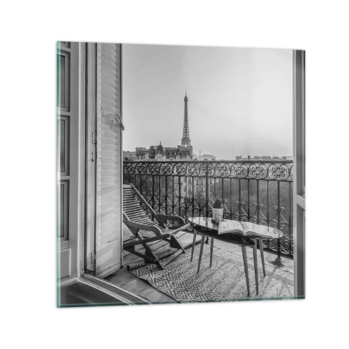 Glastavla - Bild på glas - En eftermiddag i Paris - 40x40 cm