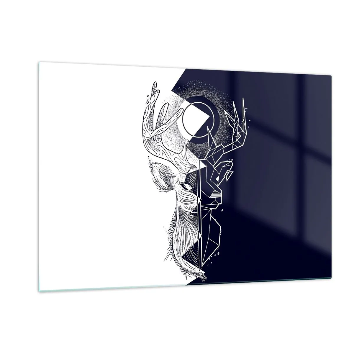 Glastavla - Bild på glas - Motsatsernas kamp och gemenskap - 120x80 cm