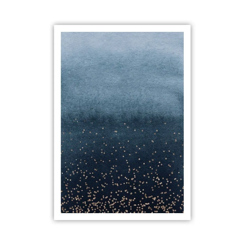 Affisch - Komposition – blåa faser - 70x100 cm