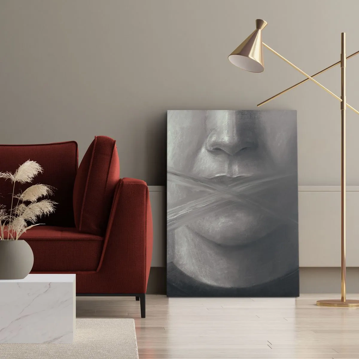 Canvastavla - Bild på duk - Inte ett ord - 50x70 cm