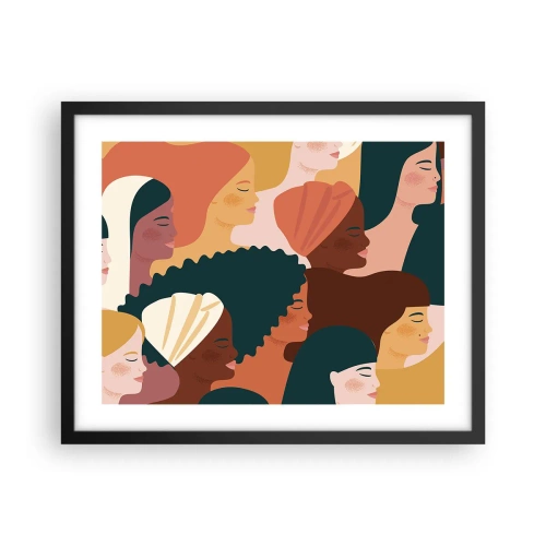 Affisch i svart ram - Endast kvinnlighet - 50x40 cm