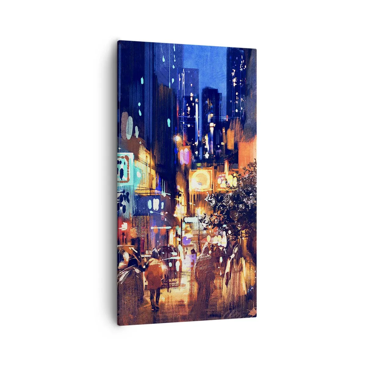 Canvastavla - Bild på duk - Och staden sover inte - 55x100 cm