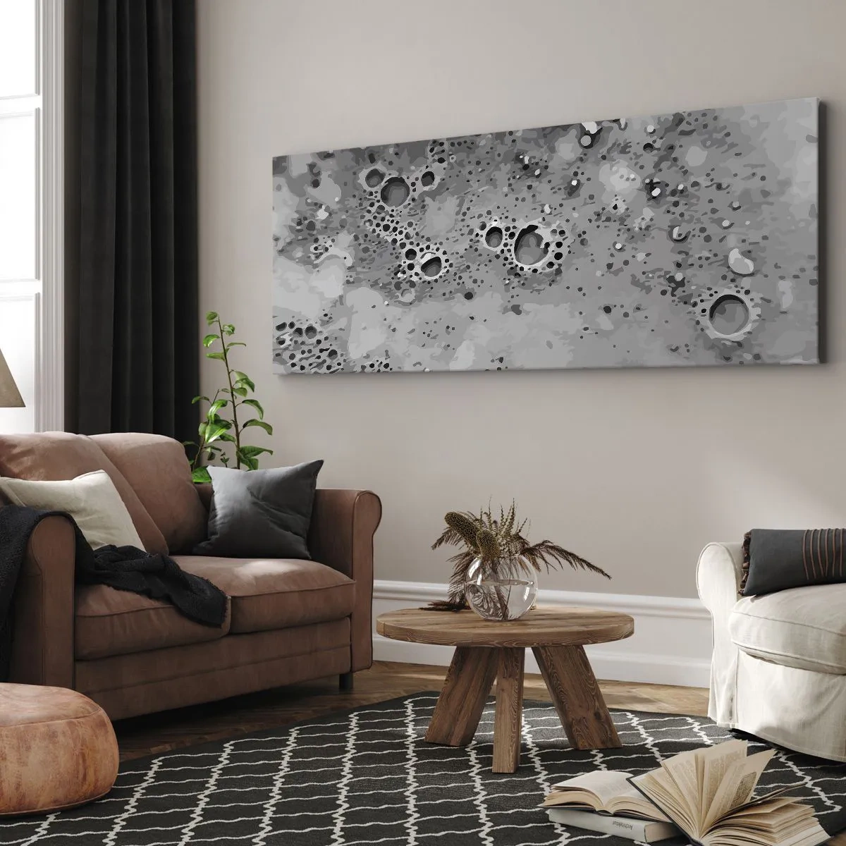 Canvastavla - Bild på duk - Som månlandskap - 100x40 cm