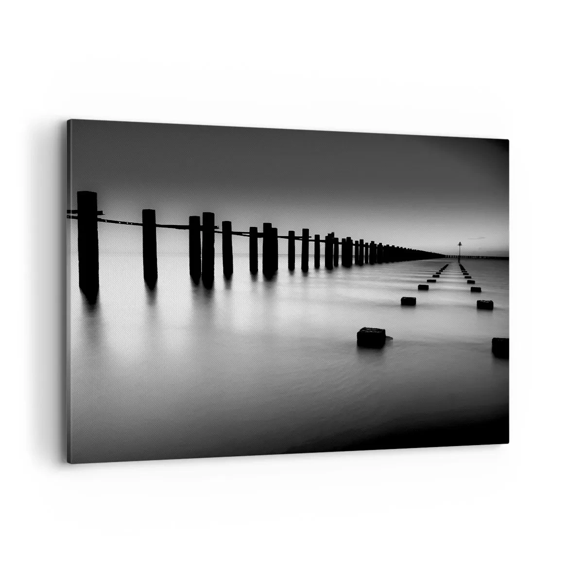 Canvastavla - Bild på duk - Landskap doppat i dimman - 100x70 cm