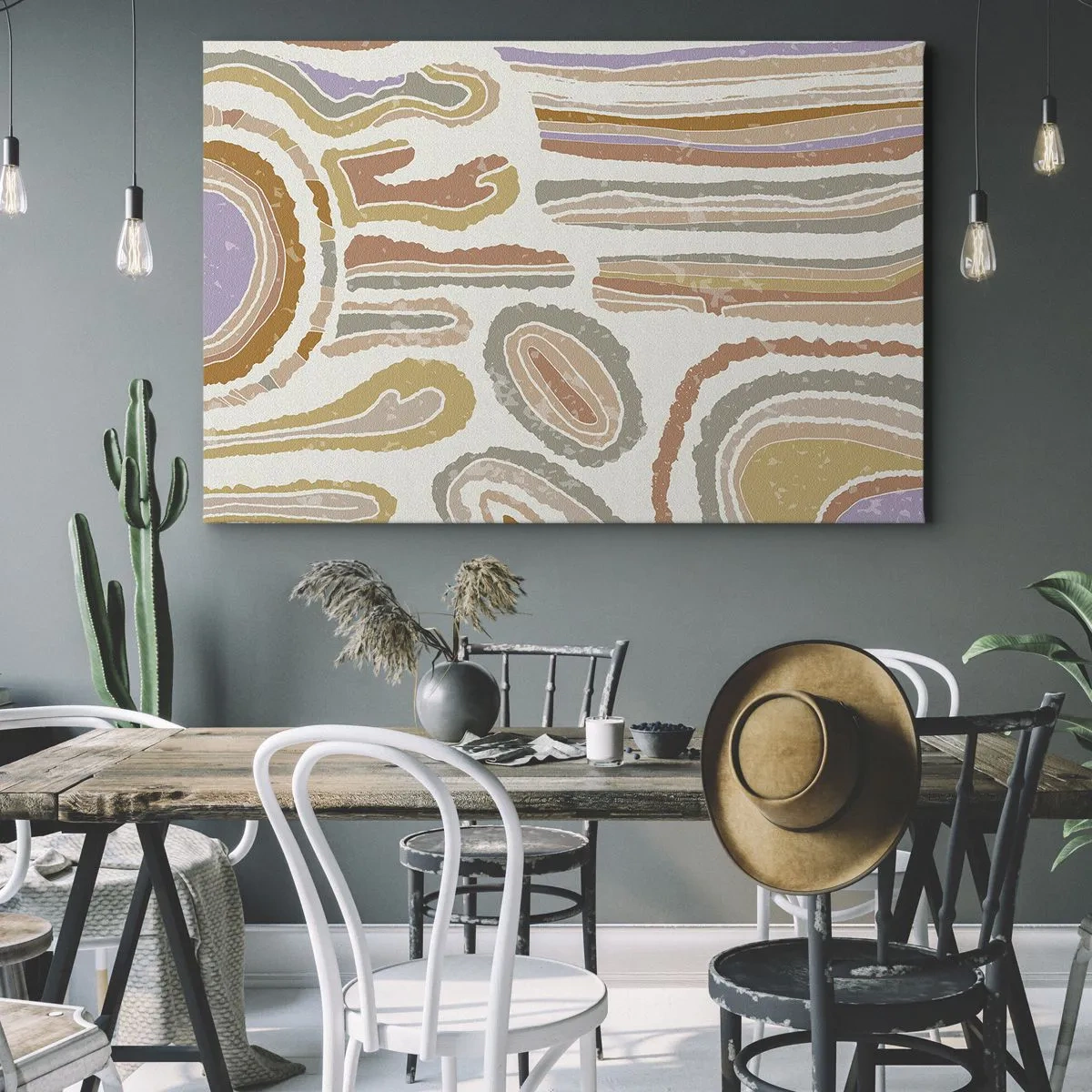 Canvastavla - Bild på duk - Färgglada tvärsnitt - 120x80 cm