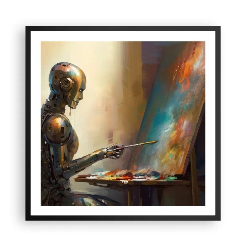 Affisch i svart ram - Framtidens konst - 60x60 cm