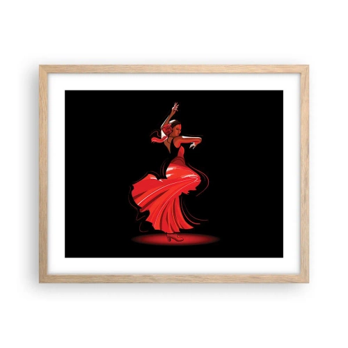 Affisch i ram av ljusek - Flamencos brinnande anda - 50x40 cm