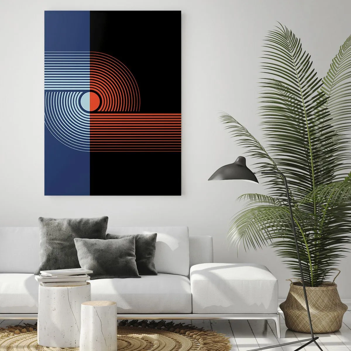 Glastavla - Bild på glas - I en geometrisk kläm - 50x70 cm