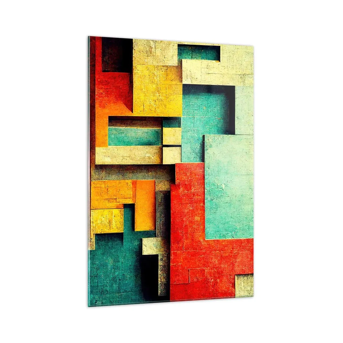 Glastavla - Bild på glas - Festival av räta vinklar - 70x100 cm