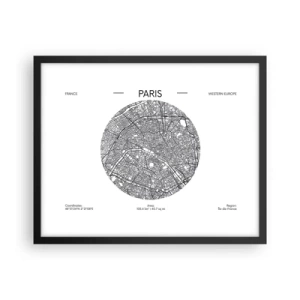 Affisch i svart ram - Paris anatomi - 50x40 cm