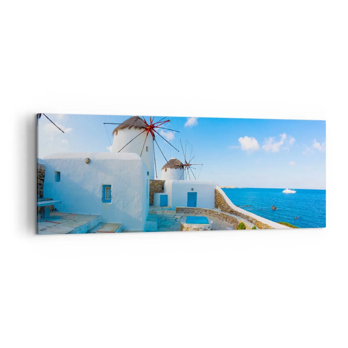 Canvastavla - Bild på duk - Blåa vinden från havet - 140x50 cm