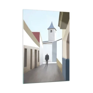 Glastavla - Bild på glas - Solig promenad - 50x70 cm