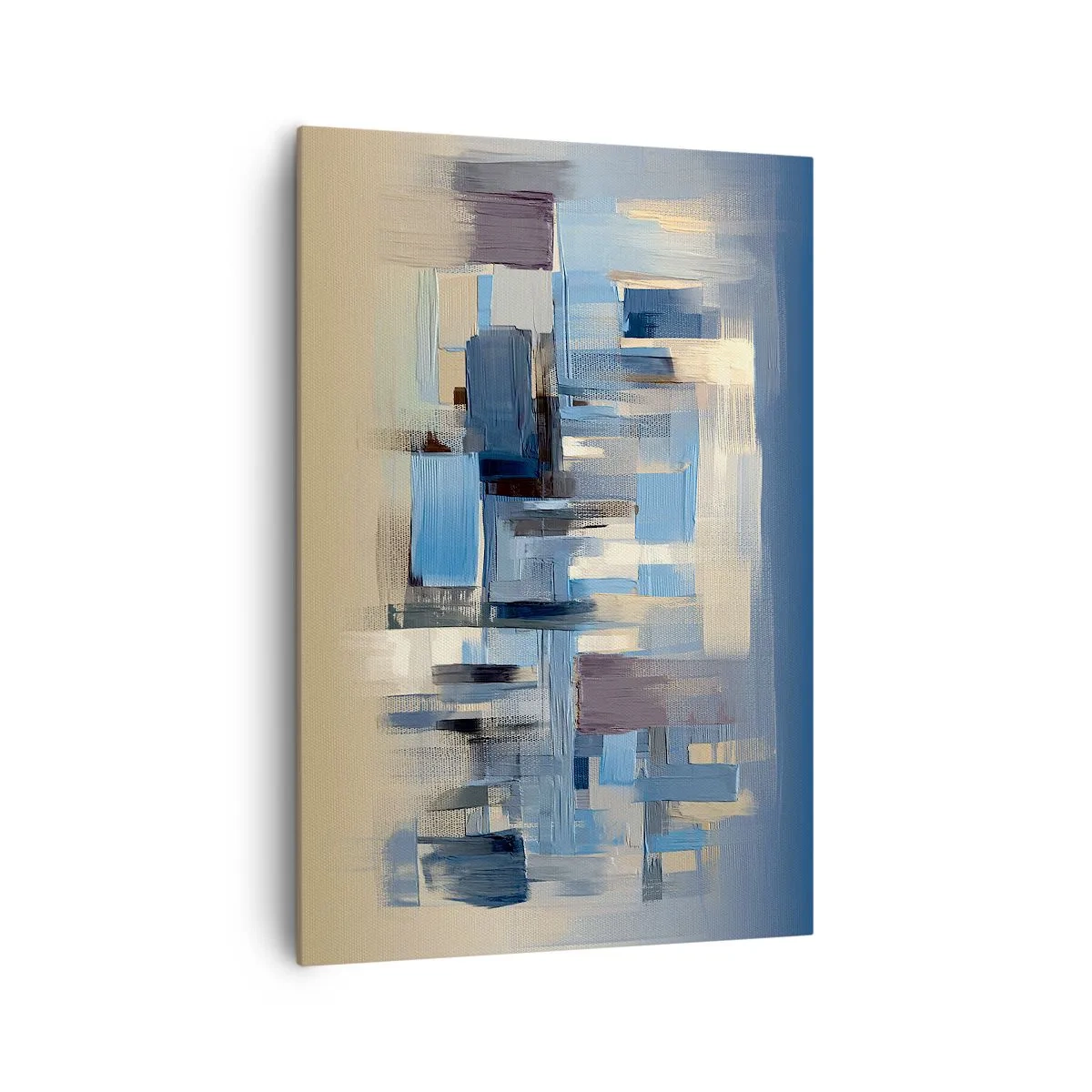 Canvastavla - Bild på duk - Blå konstruktion - 70x100 cm