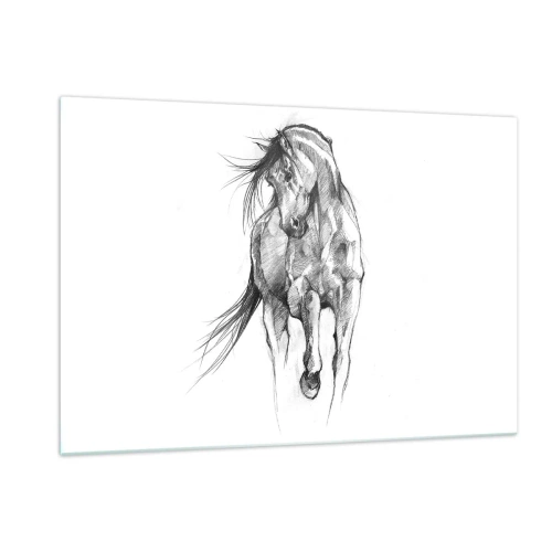 Glastavla - Bild på glas - Elegant trav - 120x80 cm