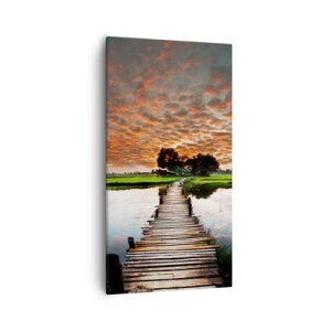 Canvastavla - Bild på duk - Fäll ut armarna - andas  - 55x100 cm