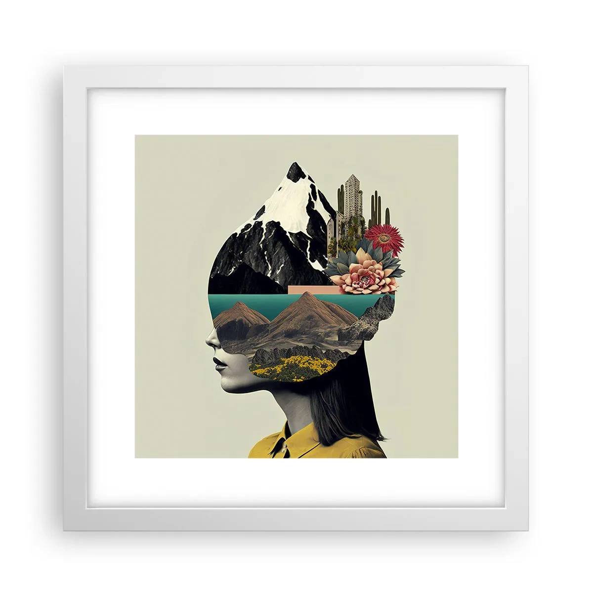 Affisch i vit ram - Kvinnan - alltid ett mysterium - 30x30 cm