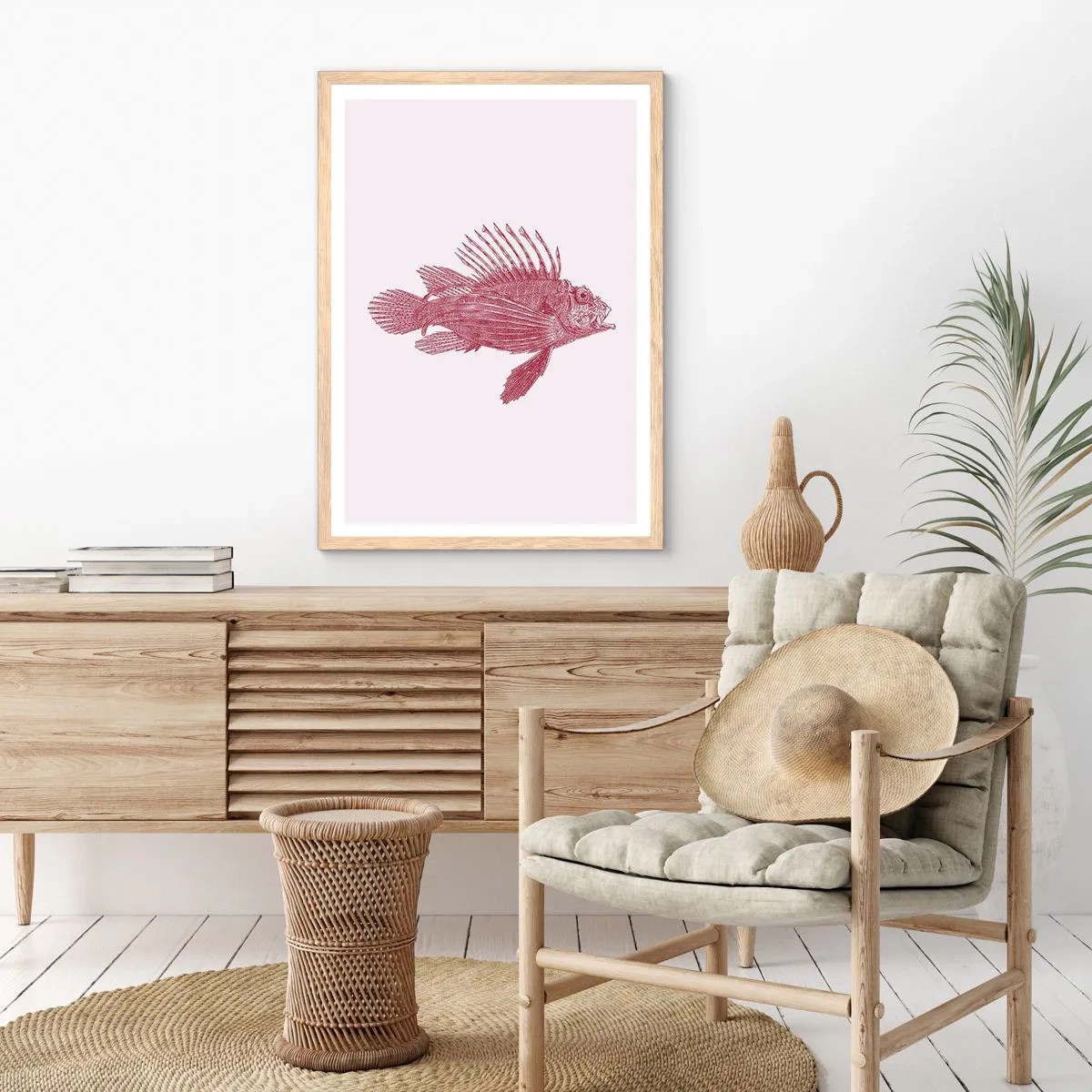 Affisch i ram av ljusek - En invånare i exotiska vatten - 40x50 cm
