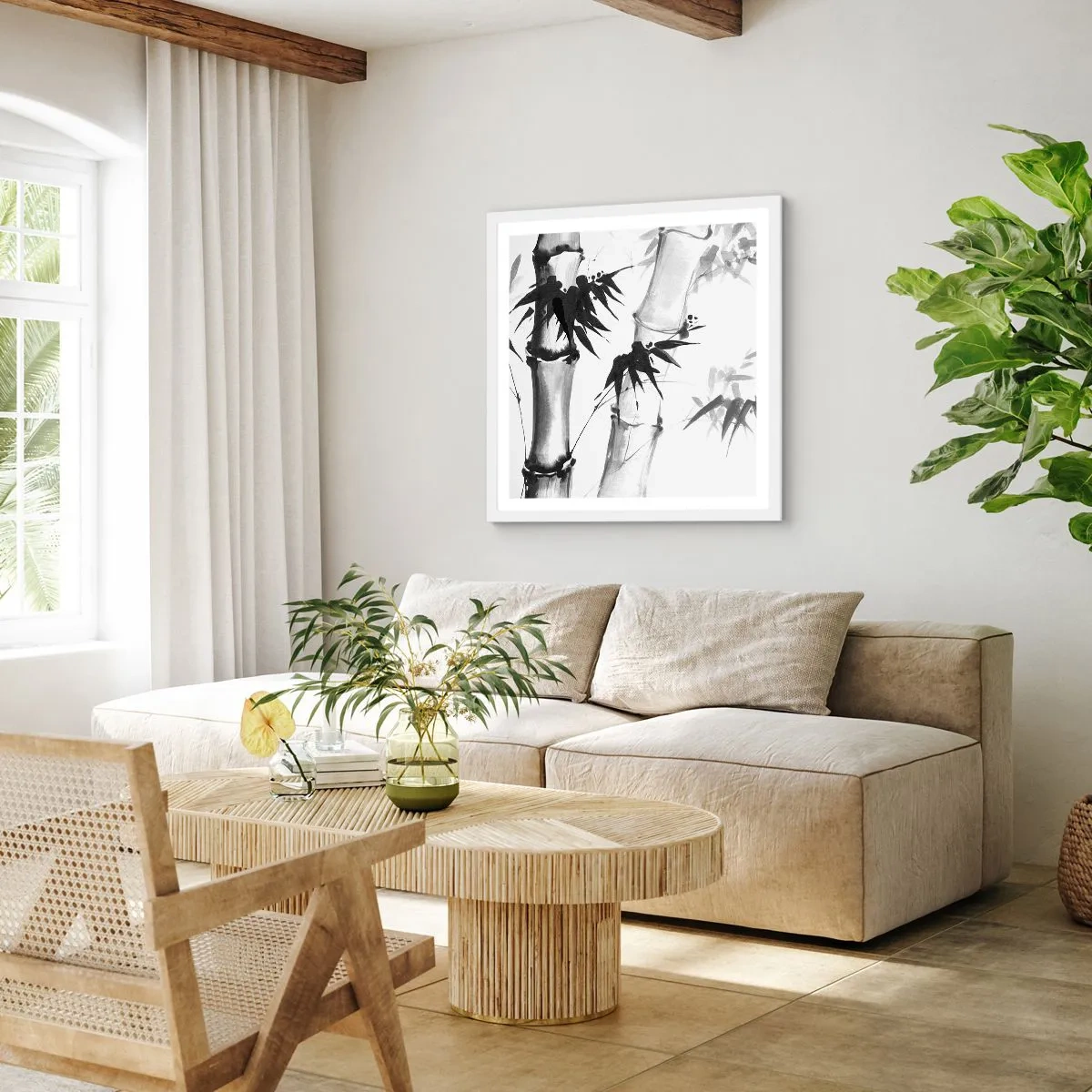 Affisch i vit ram - Inzoomad orient - 40x40 cm