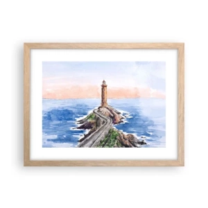 Affisch i ram av ljusek - Vänd mot havet - 40x30 cm