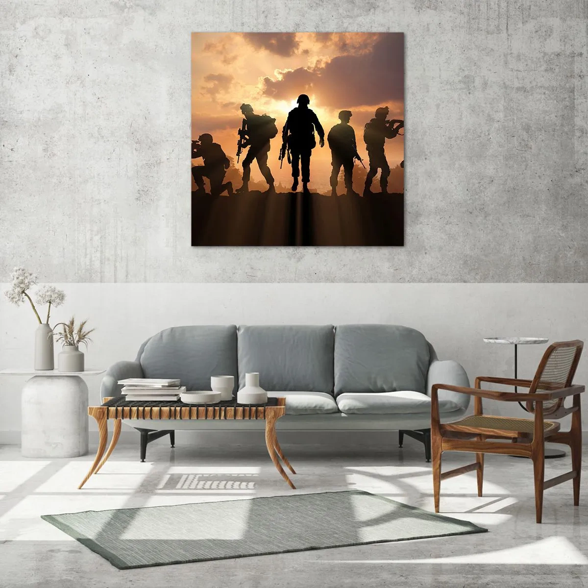 Glastavla - Bild på glas - Brothers in arms - 40x40 cm