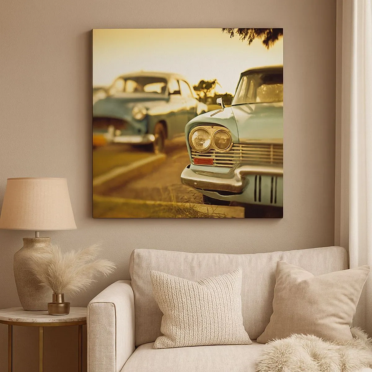 Canvastavla - Bild på duk - Vi väntar och ser - 30x30 cm