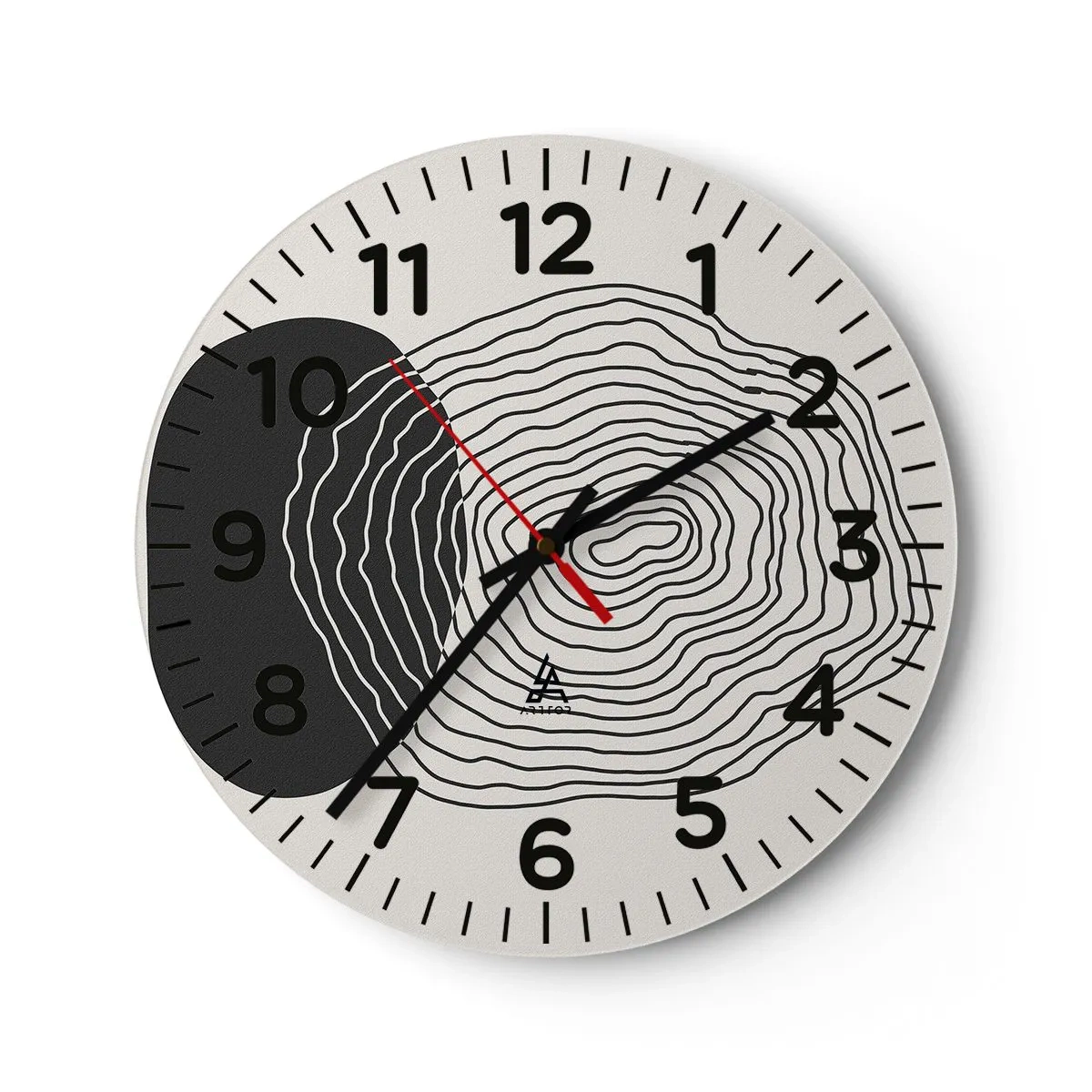 Väggklocka - Klocka på glas - Varaktighet och vibration - 40x40 cm