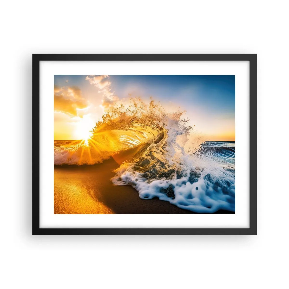 Affisch i svart ram - Lek i sanden - 50x40 cm