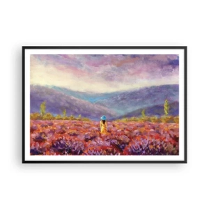 Affisch i svart ram - I lavendelsvärld - 100x70 cm