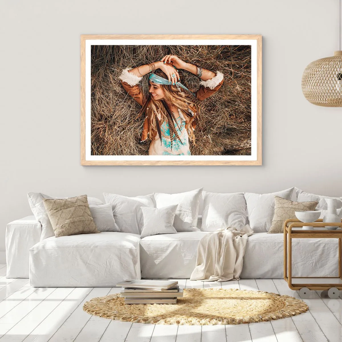 Affisch i ram av ljusek - På väg till kärlekens sommar - 40x30 cm