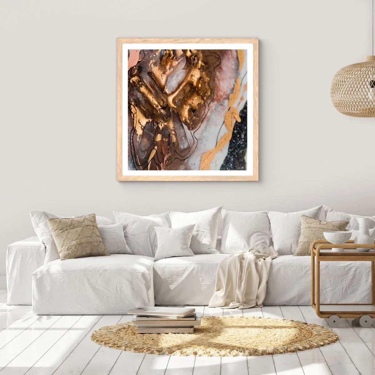 Affisch i ram av ljusek - Jordens element - 50x50 cm