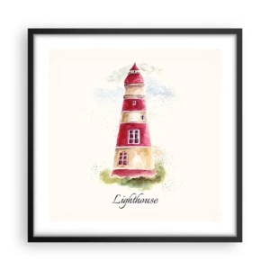 Affisch i svart ram - Det är alltid något väder - 50x50 cm