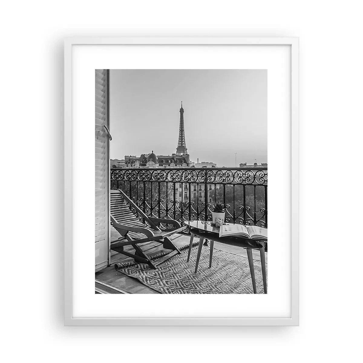 Affisch i vit ram - En eftermiddag i Paris - 40x50 cm