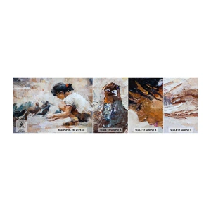 Provbit av självhäftande fototapet Deluxe Sticker - Minst och gulligast - Flicka, Dyna, För barn - 100x30 cm