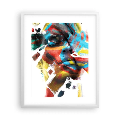 Affisch i vit ram - Färgrik personlighet - 40x50 cm
