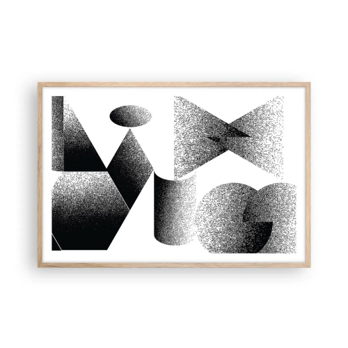 Affisch i ram av ljusek - Vinklar och ovaler - 91x61 cm