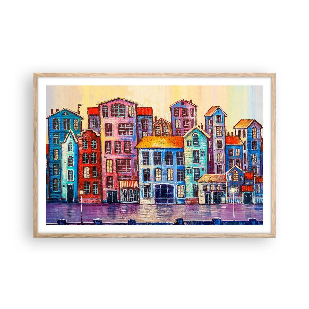 Affisch i ram av ljusek - En sagostad  - 91x61 cm