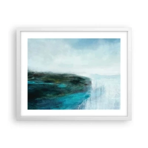 Affisch i vit ram - Marin abstraktion - 50x40 cm