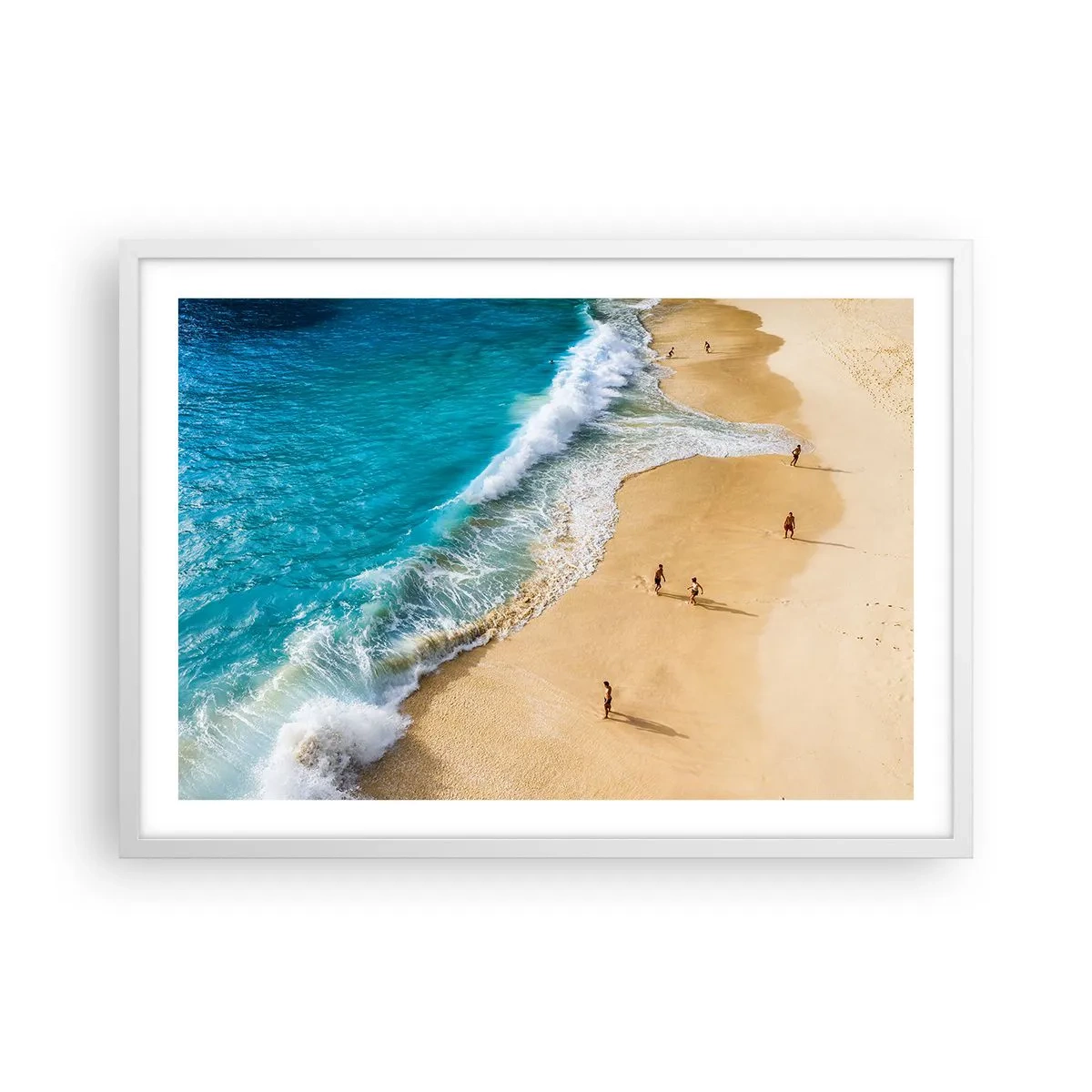 Affisch i vit ram - Och sedan solen, stranden... - 70x50 cm