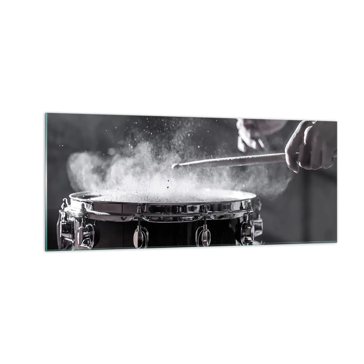 Glastavla - Bild på glas - Musikens puls - 100x40 cm