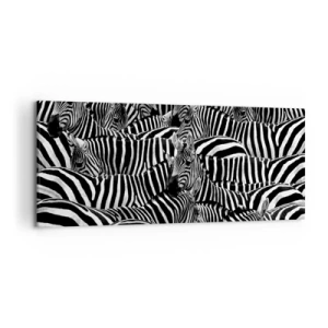 Canvastavla - Bild på duk - Randig grupporträtt - 120x50 cm