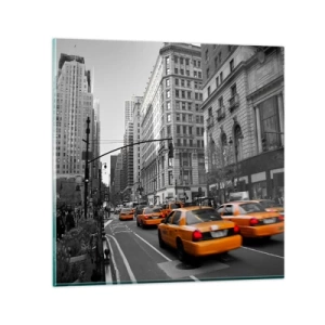 Glastavla - Bild på glas - Storstadens solar - 30x30 cm