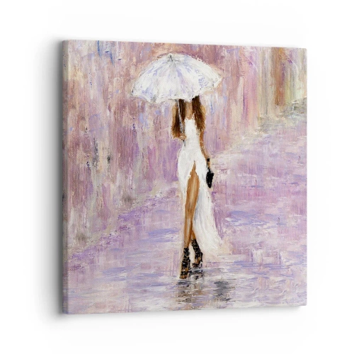 Canvastavla - Bild på duk - Under lila regn - 30x30 cm