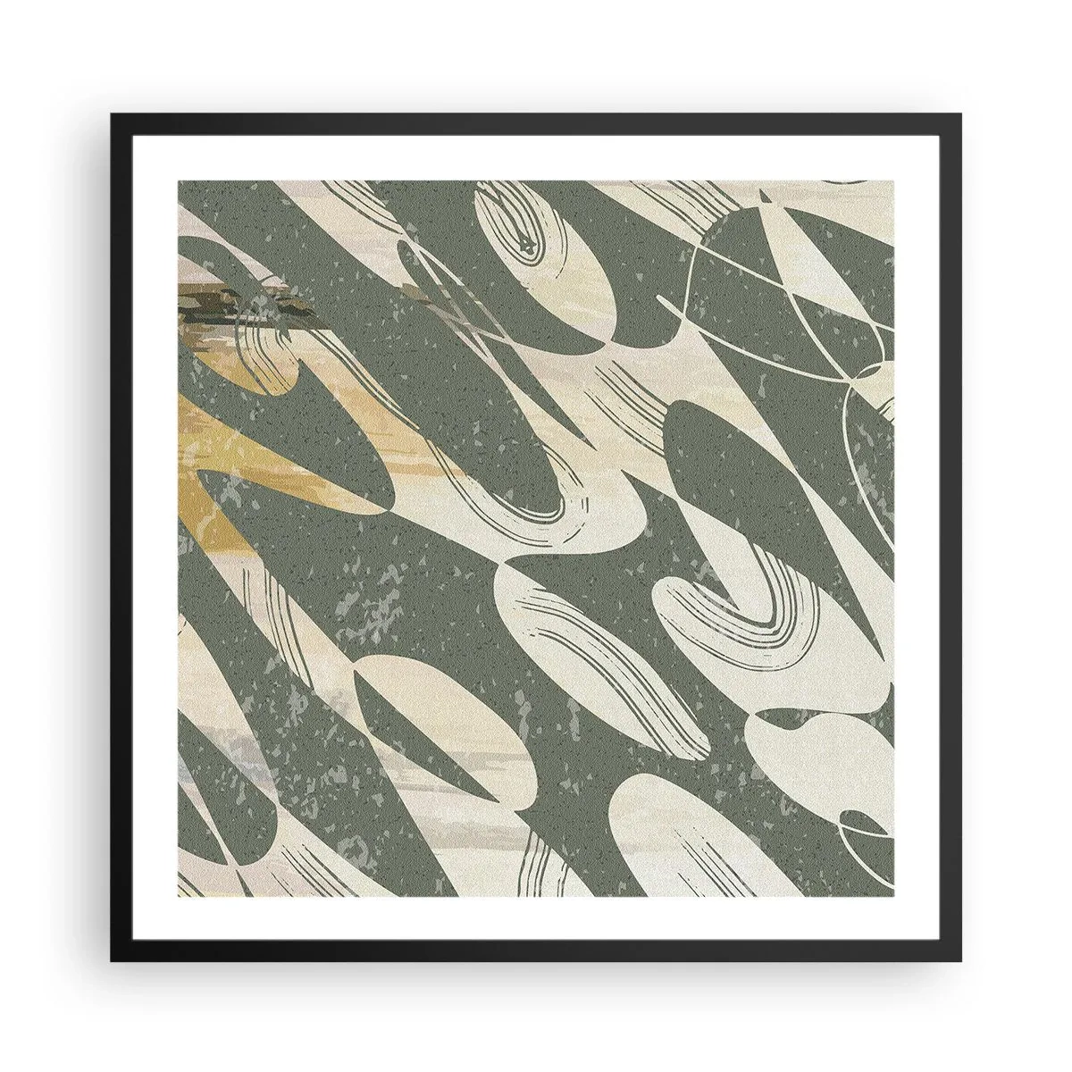 Affisch i svart ram - Rytmisk abstraktion - 60x60 cm