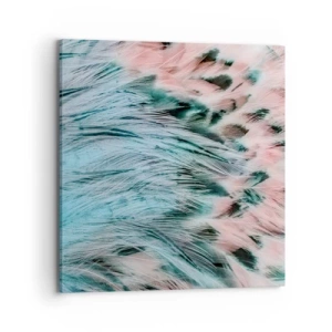 Canvastavla - Bild på duk - Safir-rosa dun - 70x70 cm