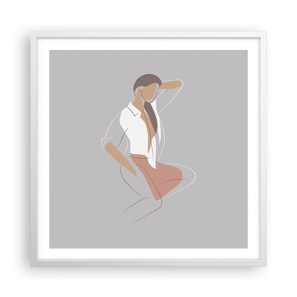 Affisch i vit ram - Charmens kontur - 60x60 cm