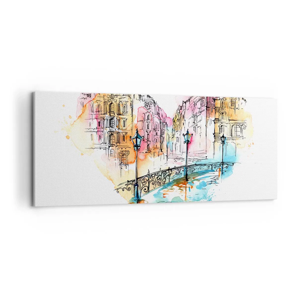 Canvastavla - Bild på duk - Stadens hjärta - 100x40 cm