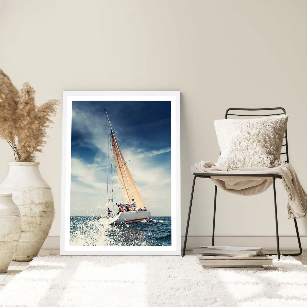 Affisch i vit ram - De hinner inte ikapp oss! - 40x50 cm