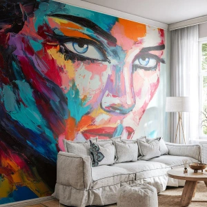 Fototapet Standard Eco - Vår första hemlighet - Porträtt av en kvinna, Ansikte, Bit - 500x350 cm