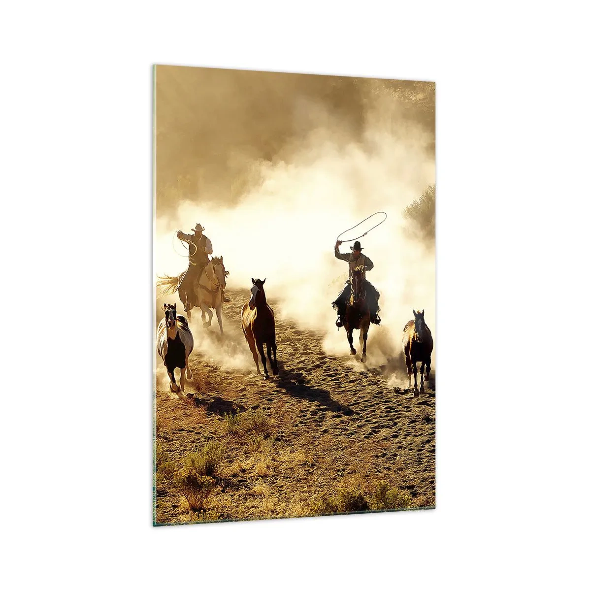 Glastavla - Bild på glas - Verkligen vilda västern - 70x100 cm